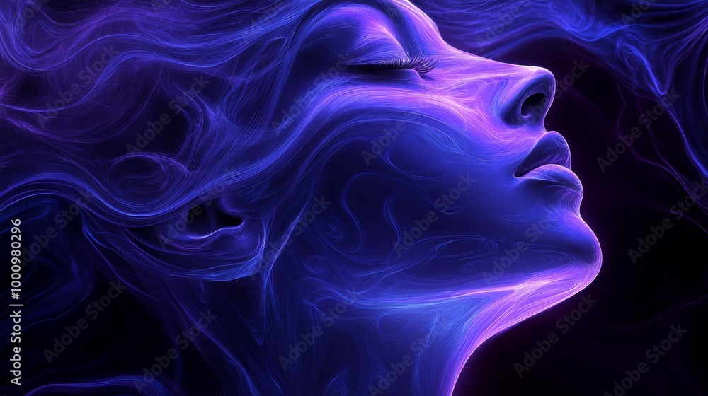 Fototapeta premium Ethereal Neon Portrait