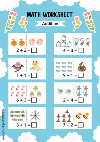 Math Worksheet educational how many activities for children. Learning addition, subtraction. Preschool printable worksheet activity, count and write the result. First grade worksheets. Teacher resourc