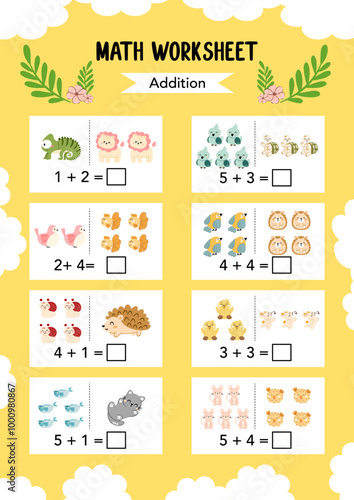 Math Worksheet educational how many activities for children. Learning addition, subtraction. Preschool printable worksheet activity, count and write the result. First grade worksheets. Teacher resourc