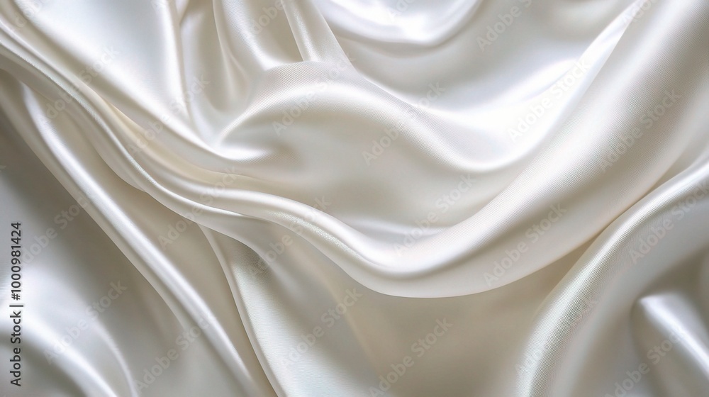 Obraz premium Elegant White Silk Fabric Texture Background