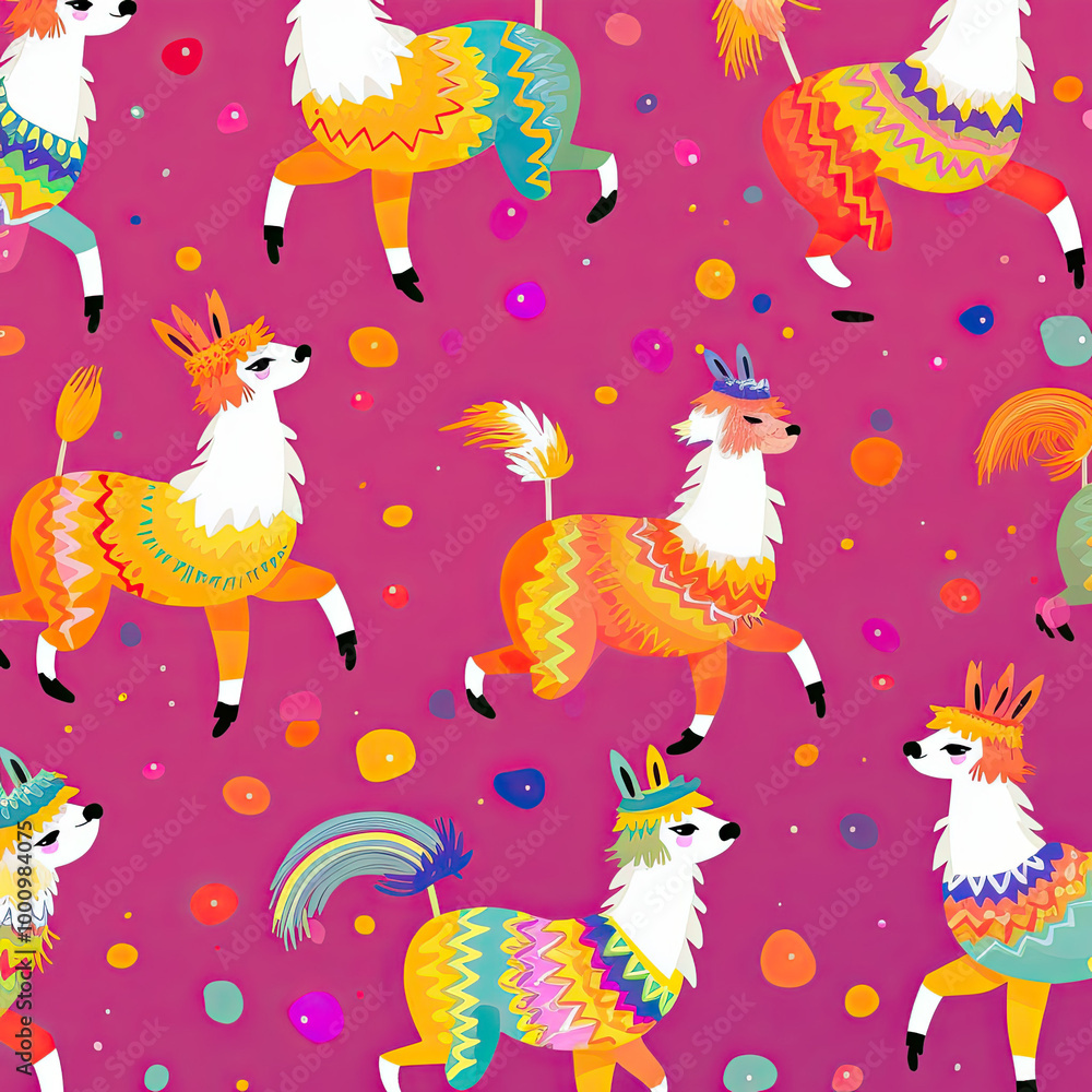 Beautiful Wallpaper with a Llama Design, Ideal Alpaca Poster or Graphic Resource for Creative Project, Ai Generative Beautiful Wallpaper with a Llama Design, Ideal Alpaca Poster or Graphic Resource for Creative Project, Ai Generative