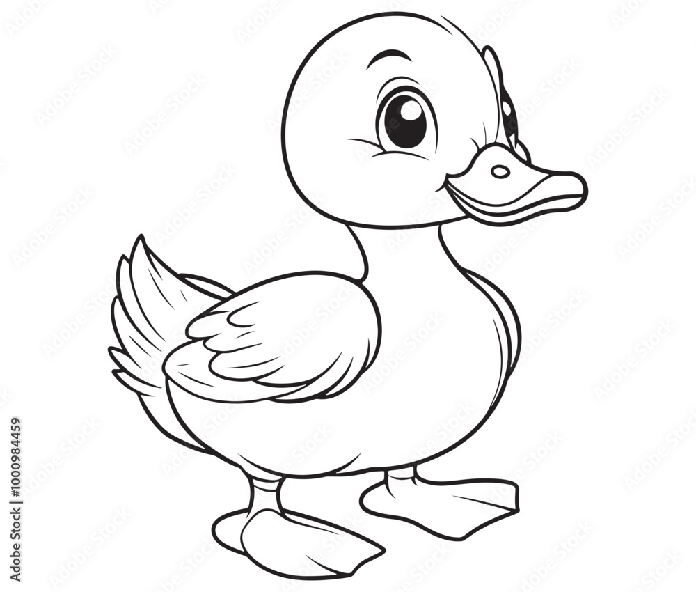 Duck and ducklings, Outline baby duck, Cute baby duck vector Duck and ducklings, Outline baby duck, Cute baby duck vector