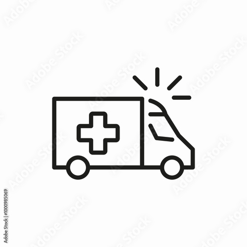 emergency car ambulance icon sign vector