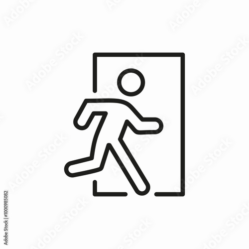 emergency exit icon sign vector