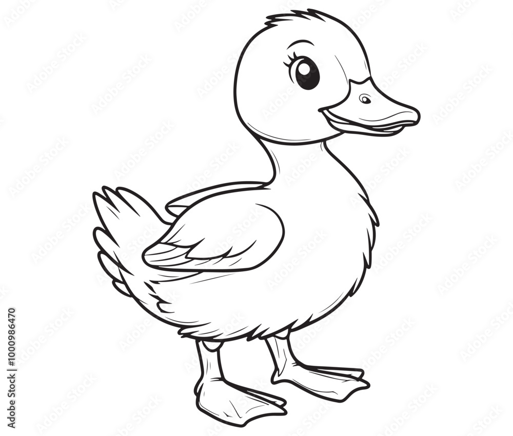 Duck and ducklings, Outline baby duck, Cute baby duck vector Duck and ducklings, Outline baby duck, Cute baby duck vector