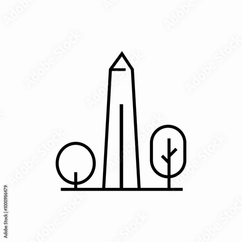 washington monument icon sign vector