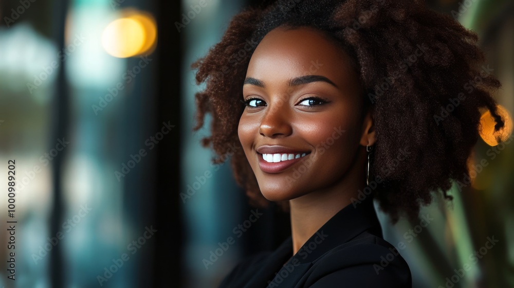 Confident business woman exudes happiness. Confident business woman exudes happiness.