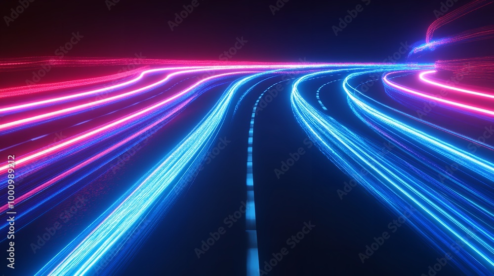 Abstract motion curvy urban road futuristic light trails Abstract motion curvy urban road futuristic light trails