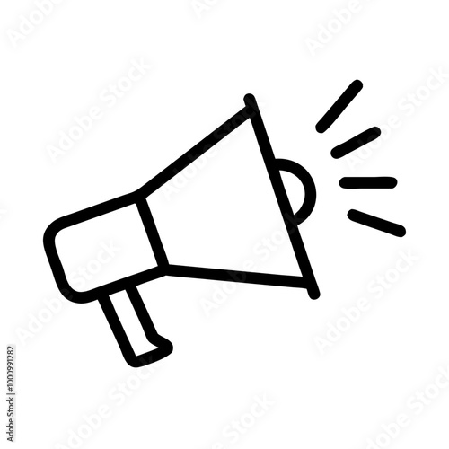 Announcement icon featuring a megaphone for promotions and discounts in business marketing