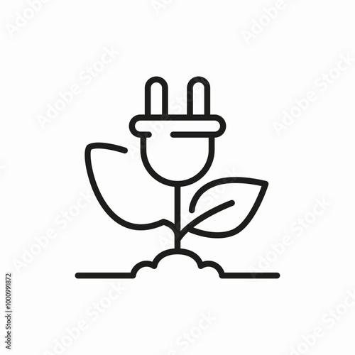 power plug eco icon sign vector