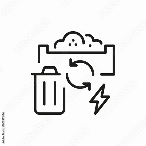 recycling bin energy icon sign vector