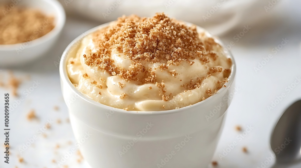 A creamy mac and cheese bowl topped with crispy breadcrumbs A creamy mac and cheese bowl topped with crispy breadcrumbs