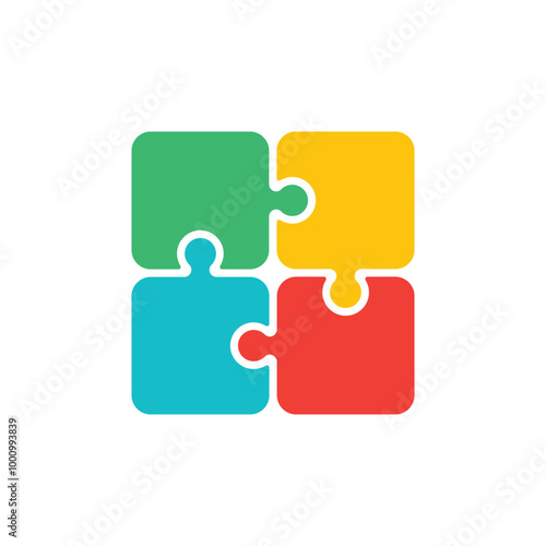 Puzzle pieces icon. Vector illustration