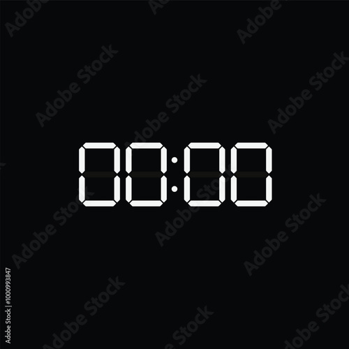 Digital clock countdown timer. Vector illustration