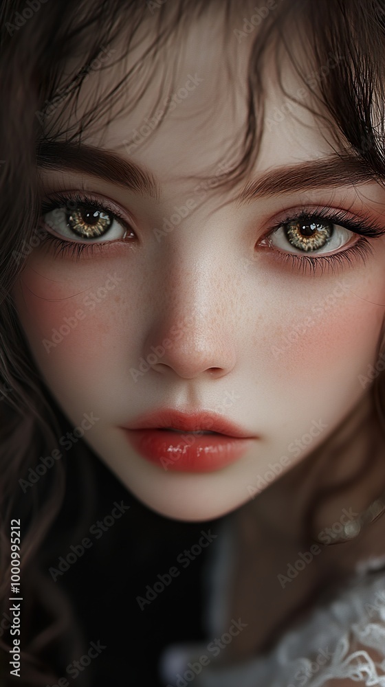 Close Up Portrait of a Woman with Beautiful Eyes Close Up Portrait of a Woman with Beautiful Eyes