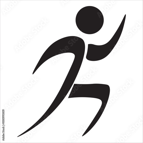 Runner icon in flat style