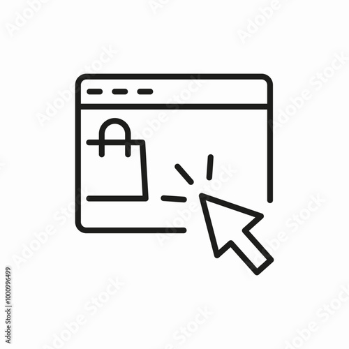 click shopping page icon sign vector