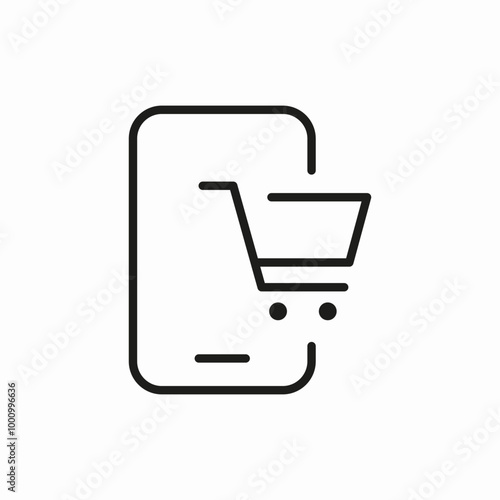 e shopping app phone icon sign vector