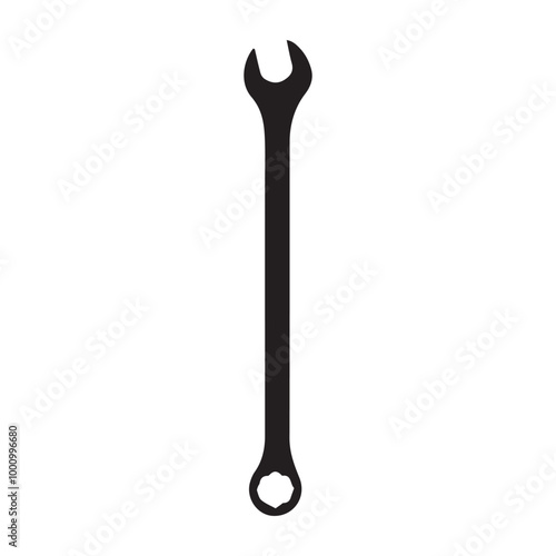 Tool Vector illustration in black and white - Work tool silhouette Clipart Design