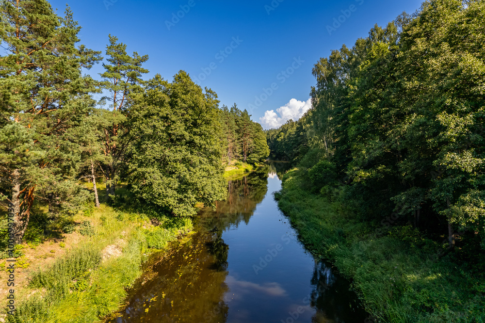 Aerial view of river Irbe in Irbene, Latvia, Summer 2024 Aerial view of river Irbe in Irbene, Latvia, Summer 2024