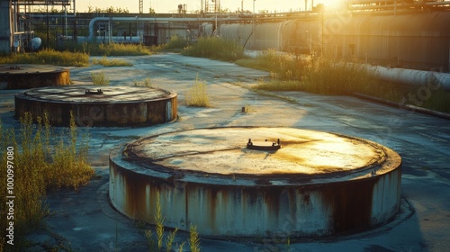 Two plastic underground storage tanks designed for harvesting rainwater
