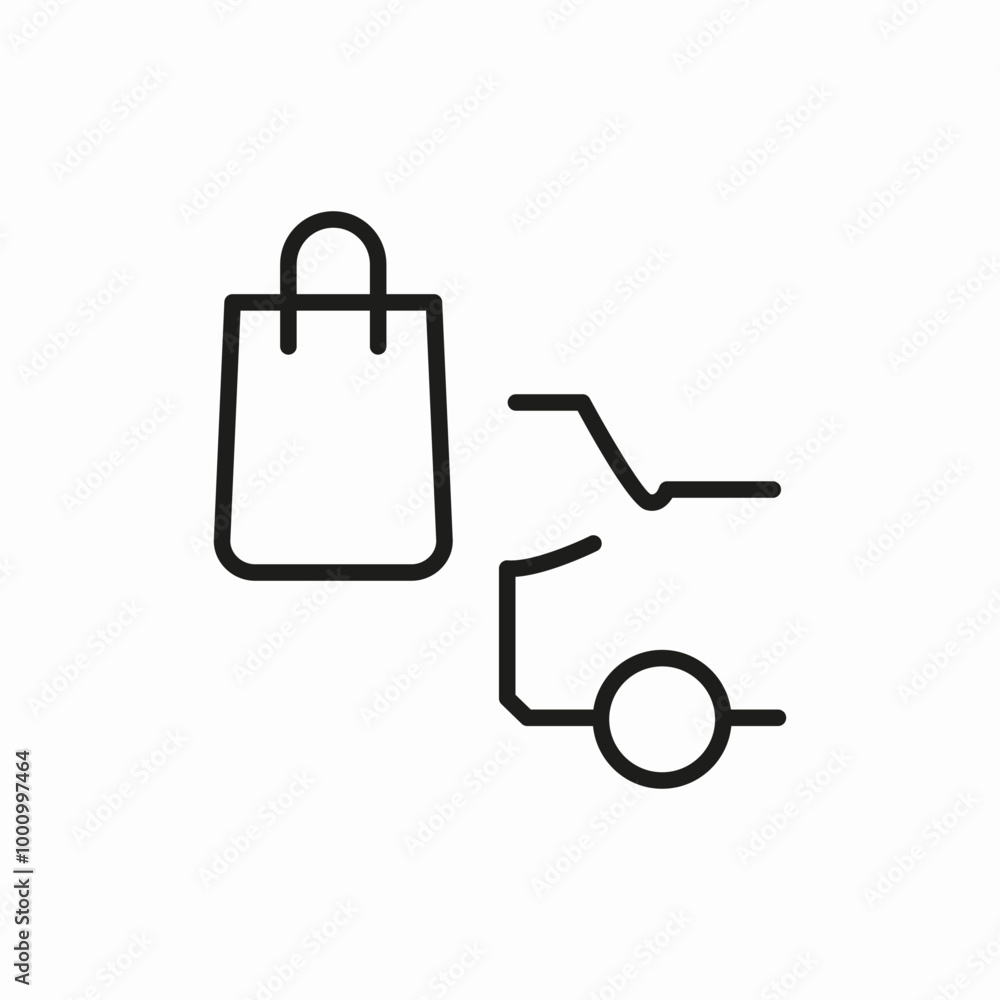 shopping bag car icon sign vector shopping bag car icon sign vector