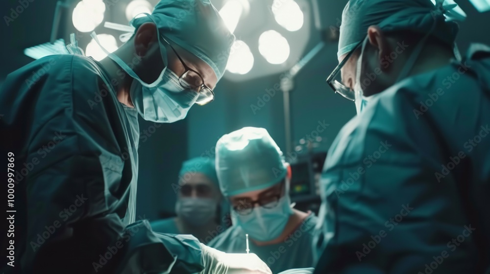 A group of surgeons are performing a surgery A group of surgeons are performing a surgery