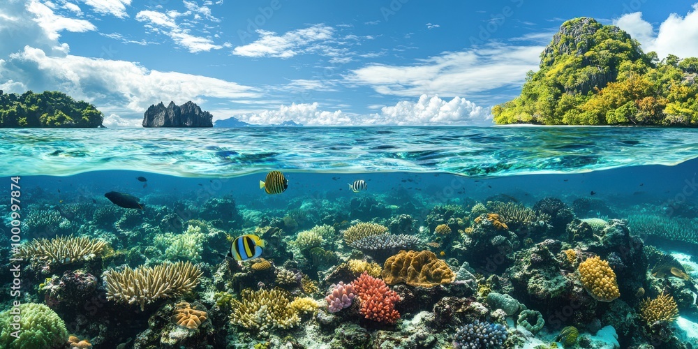 Naklejka premium tropical coral reef