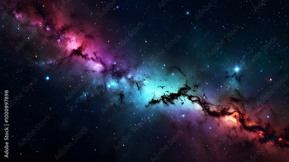 Obraz premium Deep space. High definition star field background . Starry outer space background texture . Colorful Starry Night Sky Outer Space background