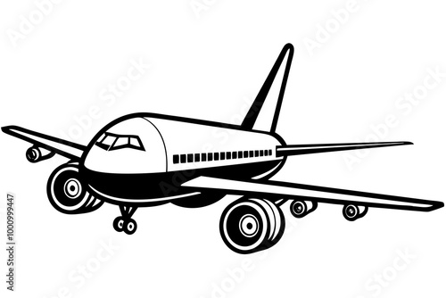 vector aeroplane silhouette illustration black aircraft 