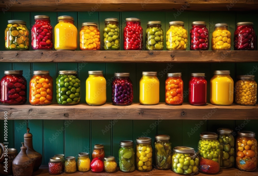 custom made wallpaper toronto digitalvibrant arrangement canned food colorful jars displayed kitchen shelves creates lively inviting atmosphere, rainbow, lgbtq, lgbt, pride, love, equality