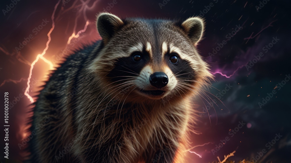 Raccoon in a Storm Raccoon in a Storm