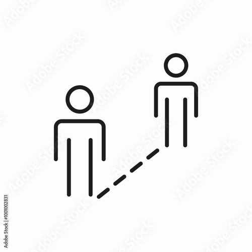 distance keep icon sign vector
