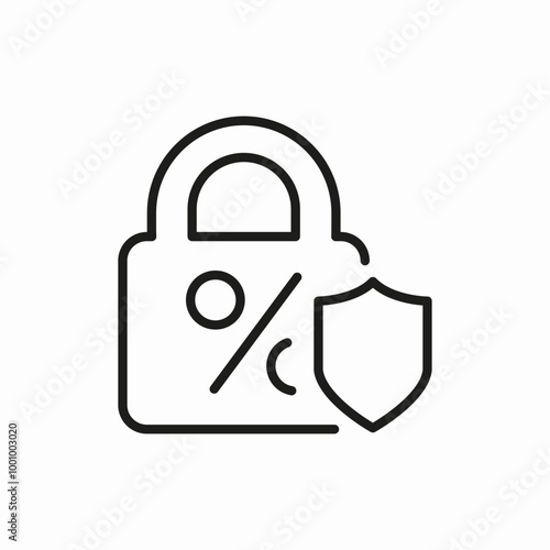 lock security percent icon sign vector