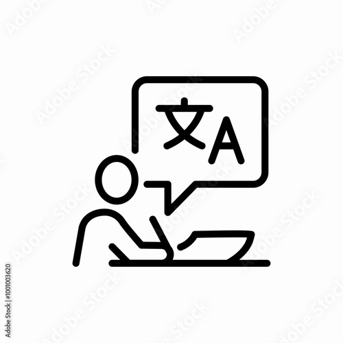 write human language translate icon sign vector