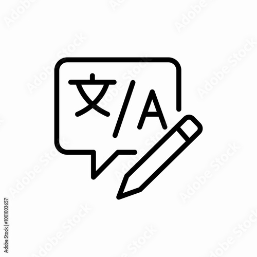 write translate letter icon sign vector