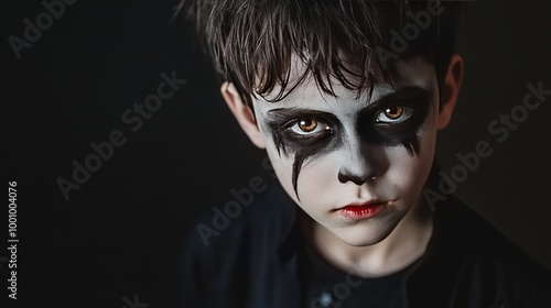 Boy Dressed Up as an Evil Character for Halloween Party