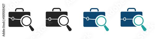 Job seeker vector icons set. Job seeking vector graphic illustration. Job seeking icon. Job seeker vector icon set