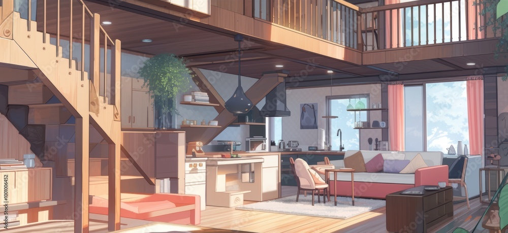 Fototapeta premium Cozy Living Room in a Modern Home