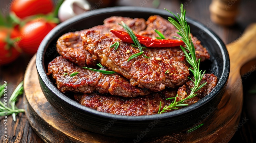 fried meat in a plate on the table. Selective focus fried meat in a plate on the table. Selective focus