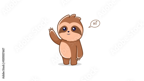 Cute cartoon slow Lorises are waving 