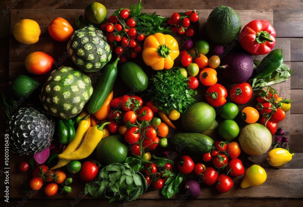 vibrant flat lay composition fresh fruits vegetables showcasing colorful arrangements unique textures creative culinary inspiration, artful, aesthetic, bowl vibrant flat lay composition fresh fruits vegetables showcasing colorful arrangements unique textures creative culinary inspiration, artful, aesthetic, bowl