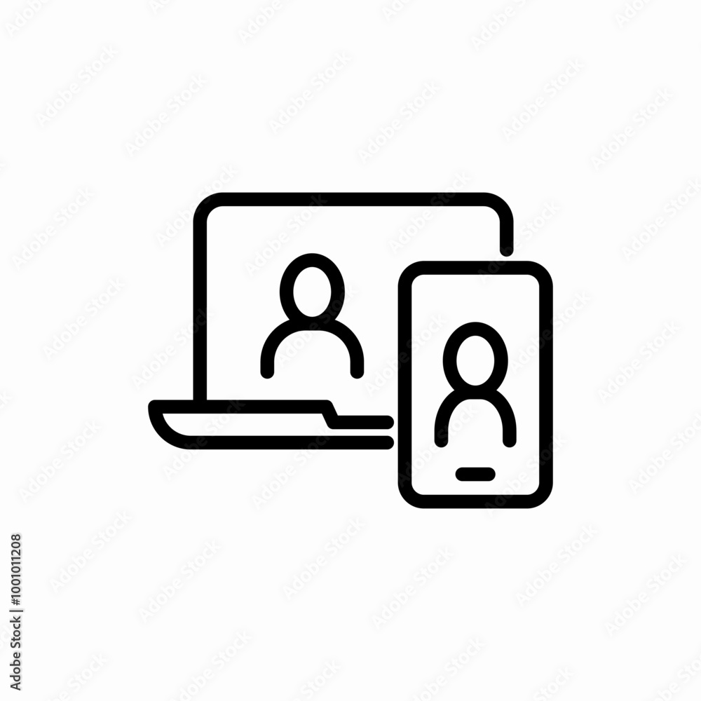 online meet video call icon sign vector online meet video call icon sign vector