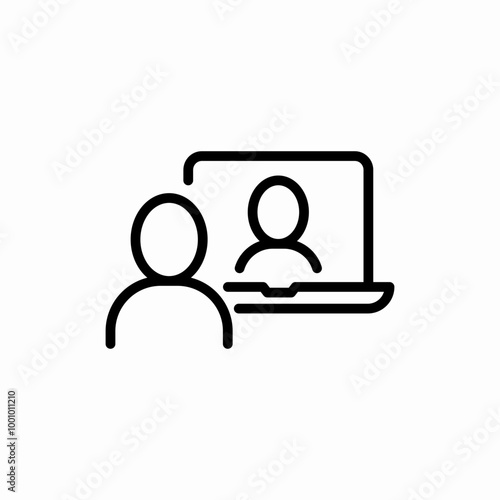 online hibrid video call icon sign vector