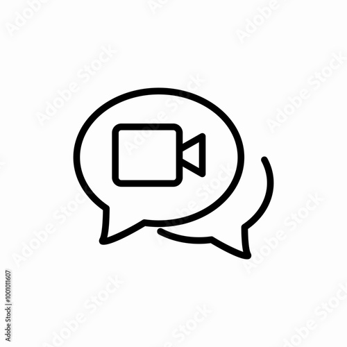 video message bubble chat icon sign vector