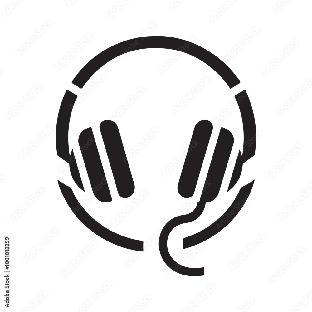 Vector Black Headphone Silhouette - Modern, Stylish Audio Device Logo for Branding and Tech Illustrations
Vector Black Headphone Silhouette - Modern, Stylish Audio Device Logo for Branding and Tech Illustrations