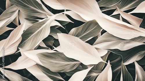 An elegant display of soft, colorful leaves set against a dark background, perfect for nature-themed projects.