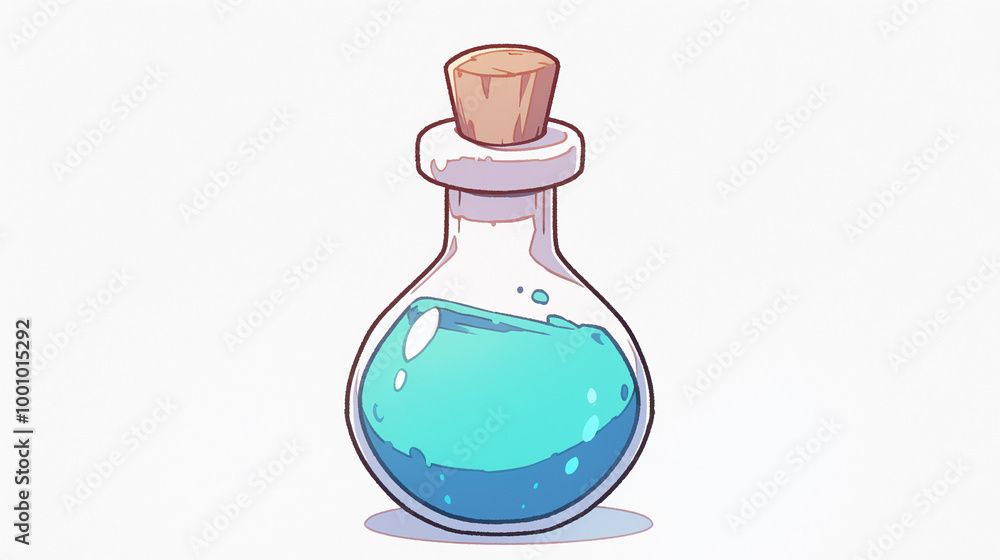 Magical Potion in a Glass Bottle - Fantasy Illustration Magical Potion in a Glass Bottle - Fantasy Illustration
