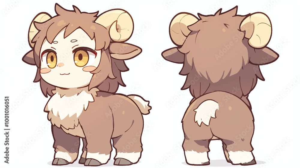 Obraz premium Cute Sheep Illustration: Adorable Cartoon Animal Character Design