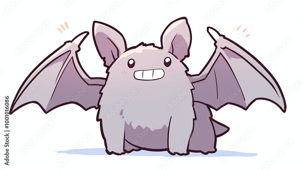 Fototapeta premium Cute Cartoon Bat Illustration - Adorable Fantasy Creature